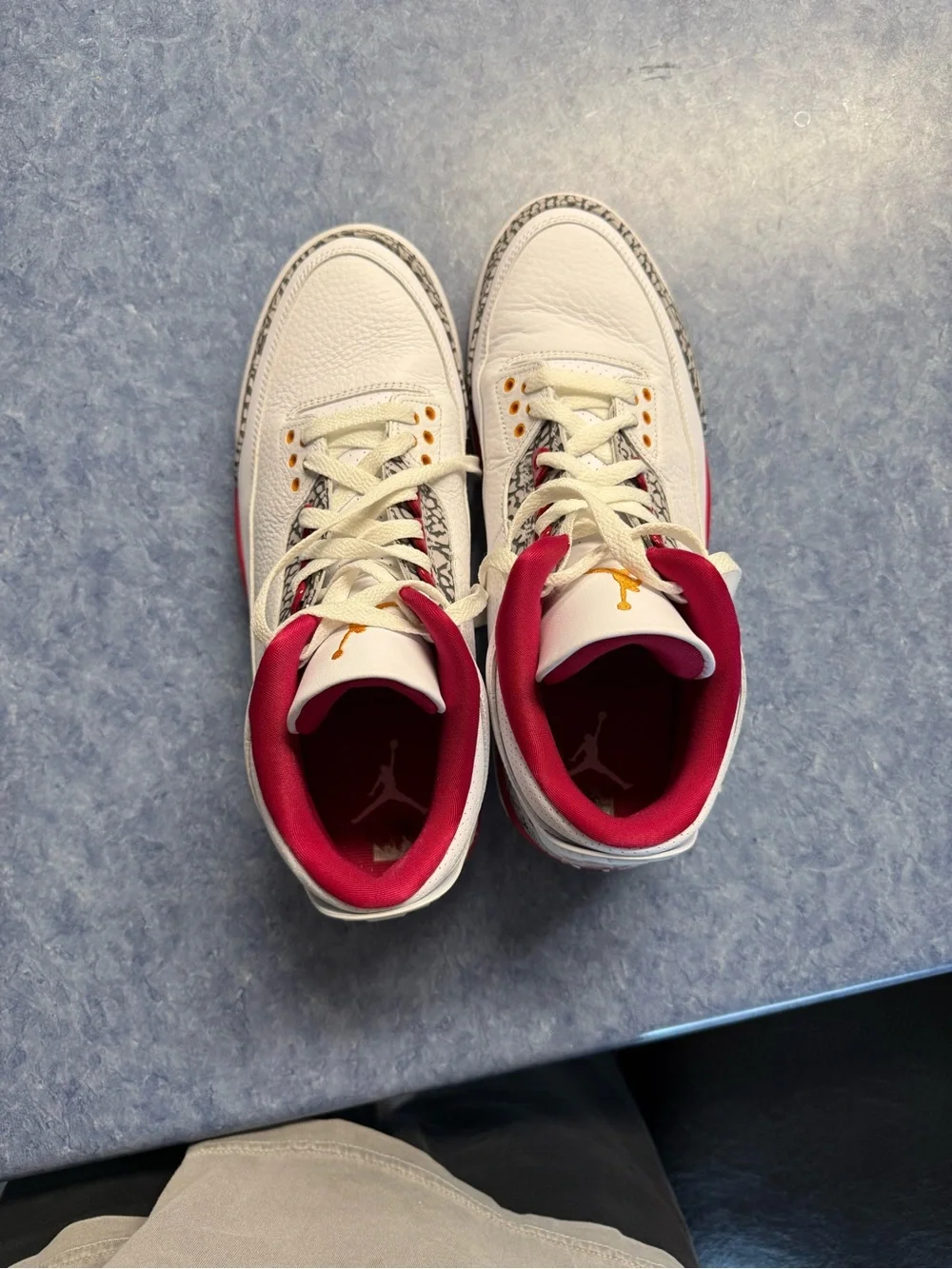 Jordan Men’s White and Red Elephant-Print Sneakers